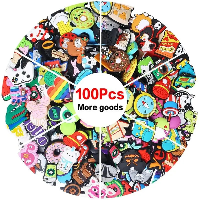 PVC Croc Charms – Durable Lightweight Cartoon Shoe Accessories | Random Charm Pack Charms