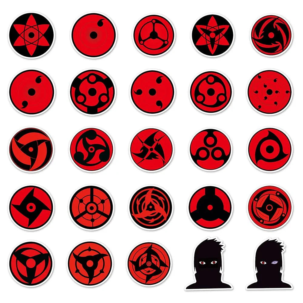 Naruto Logo Stickers - 50 Piece Sticker Pack | High Quality Decals & Ninja Decal Set Stickers