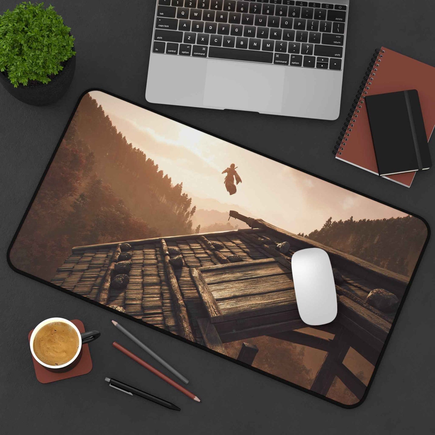 Gaming Desk Mat – Durable Non Slip Desk Pad With Hemmed Edges | Colorful Office Decor Home Decor