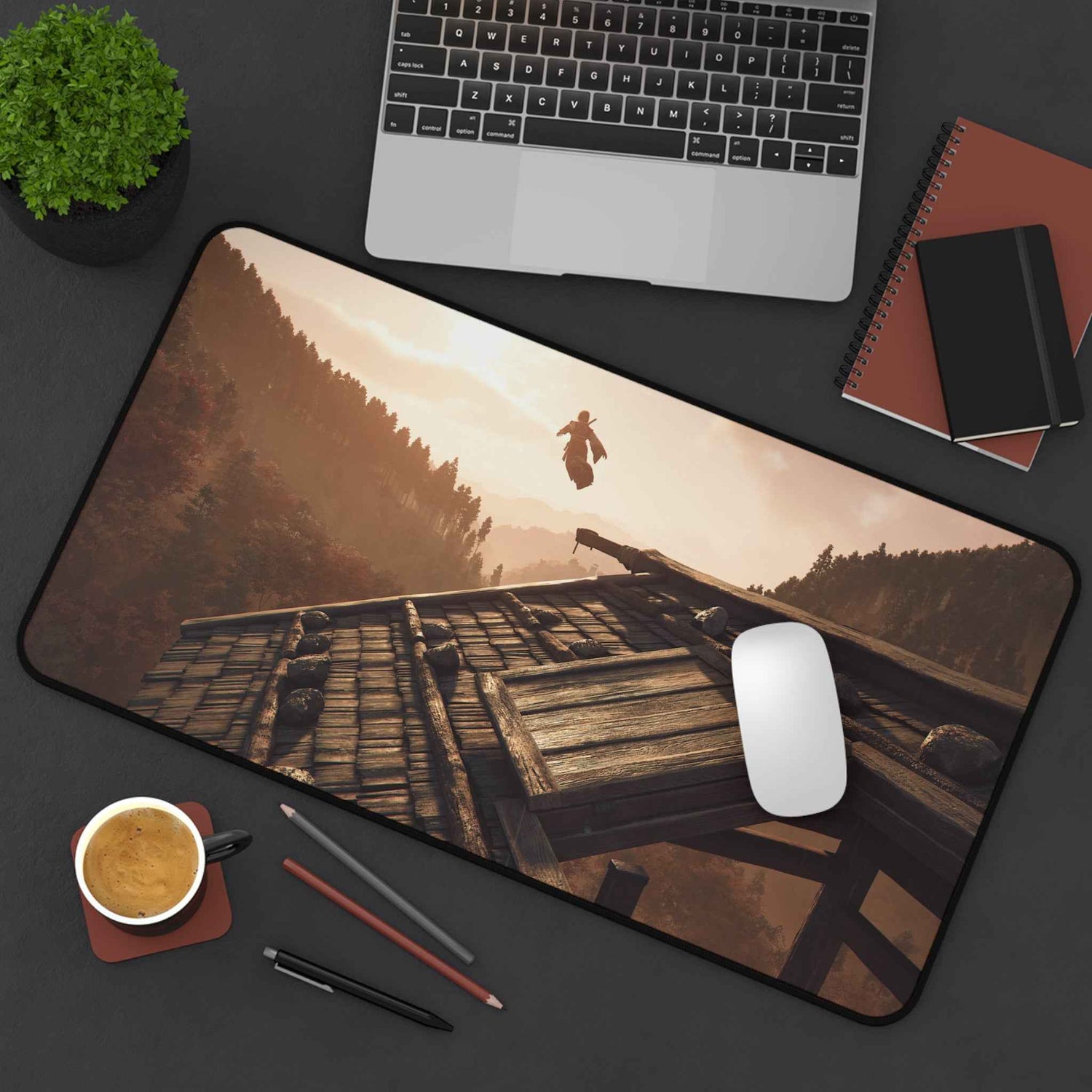 Gaming Desk Mat – Durable Non Slip Desk Pad With Hemmed Edges | Colorful Office Decor Home Decor
