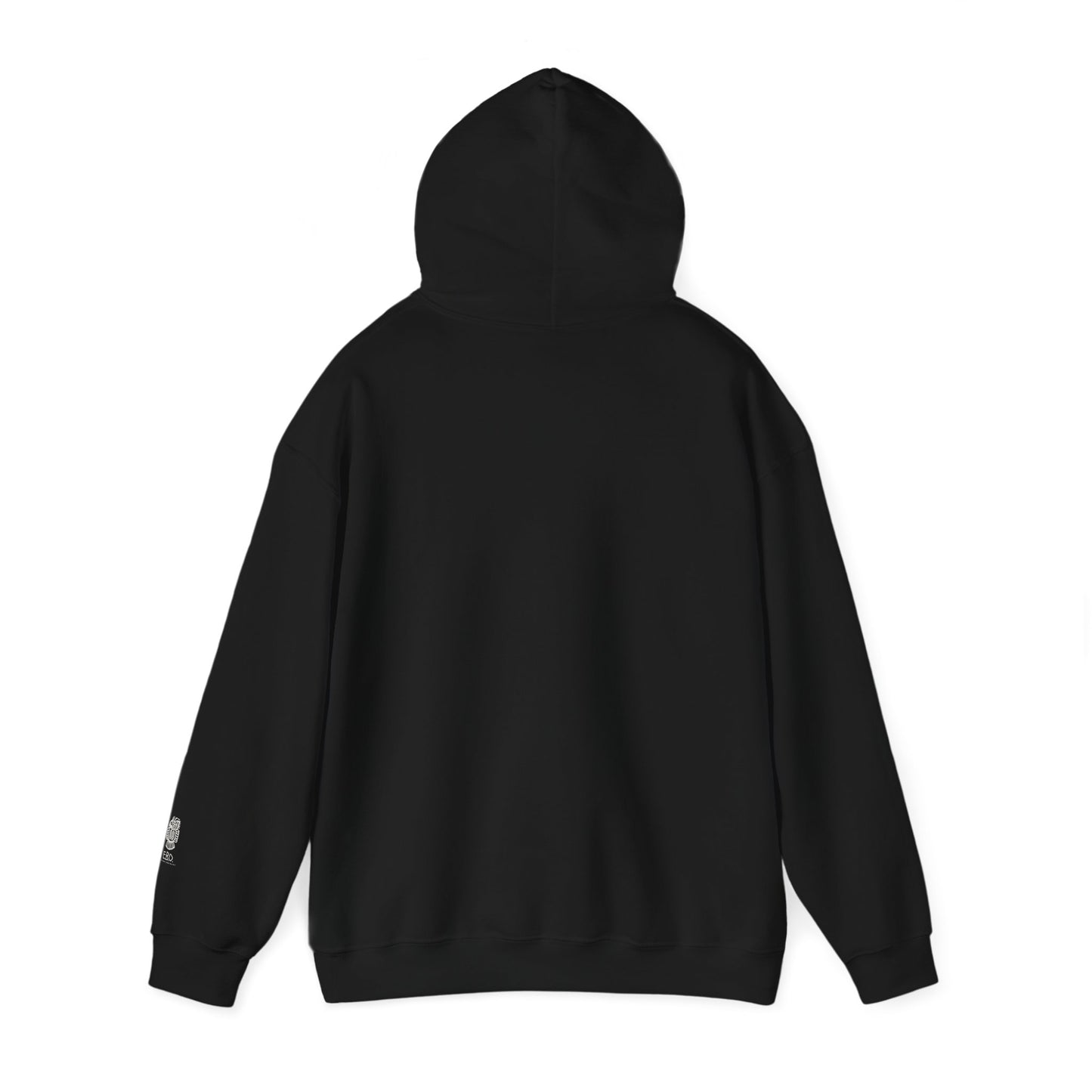 Fish Skeleton Hoodie, E B O Logo Gothic Sweatshirt, Alternative Pullover, Halloween Jumper, Graphic Bones Hooded Top, Unisex Grunge Hoody black back
