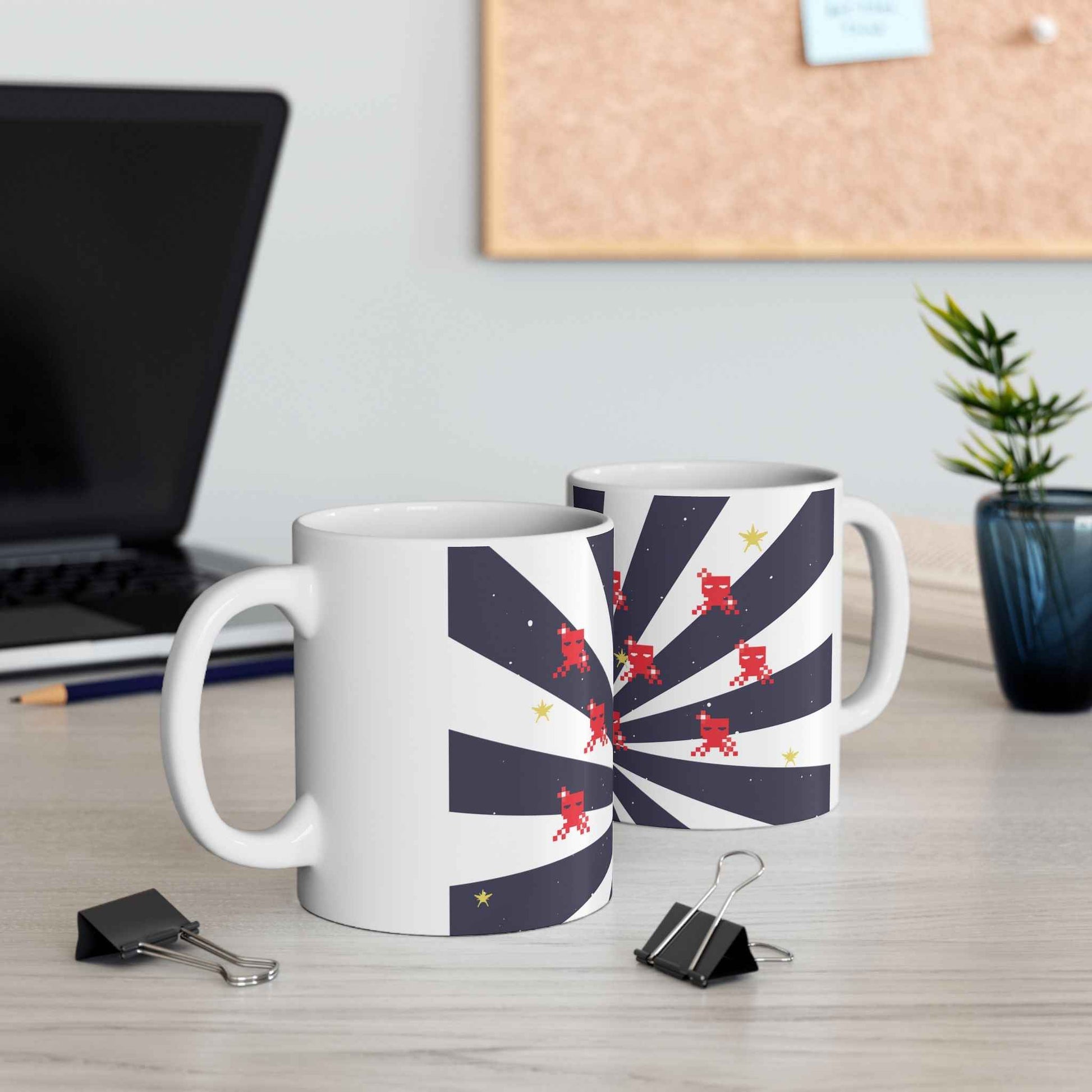 Unique Ceramic Mug - 11oz Coffee Cup | Durable White Ceramic, Microwave Safe Mug