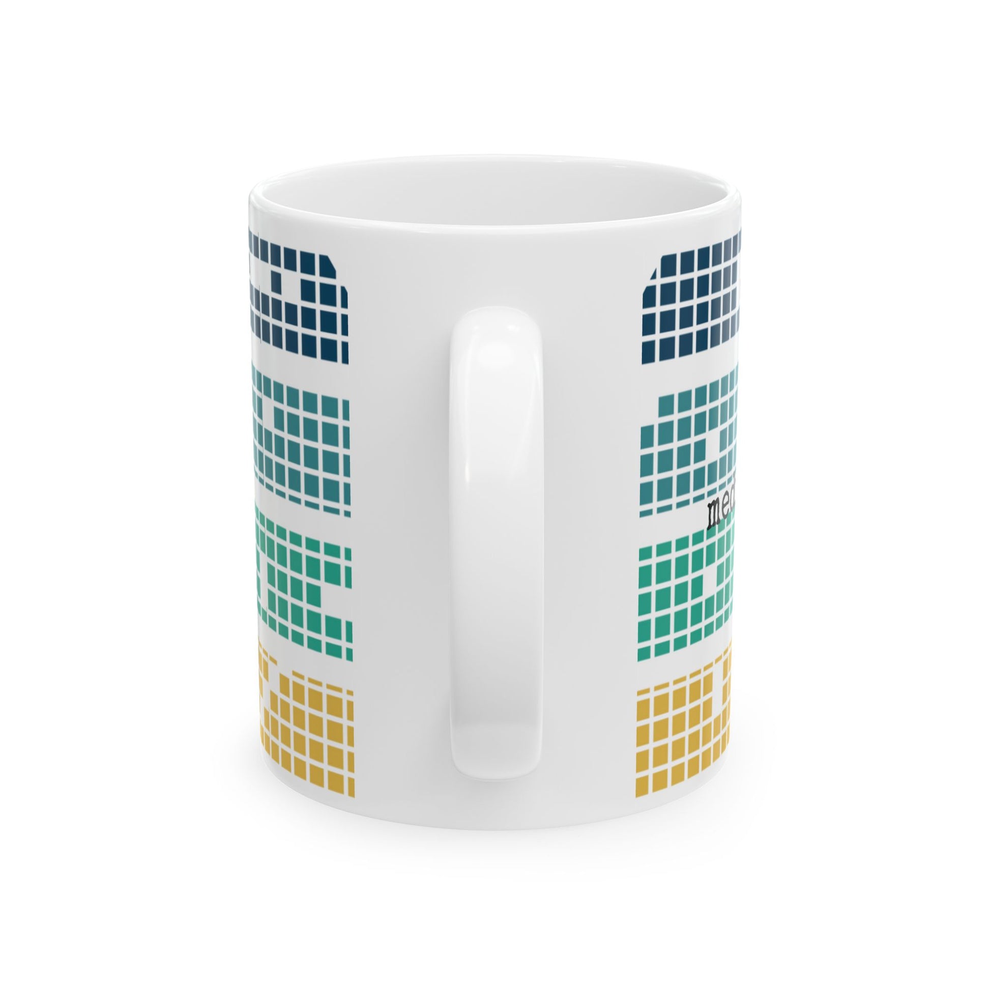 Meditation Mug - Tetris Inspired 11oz Ceramic Coffee Cup | Mindfulness Gift Mug