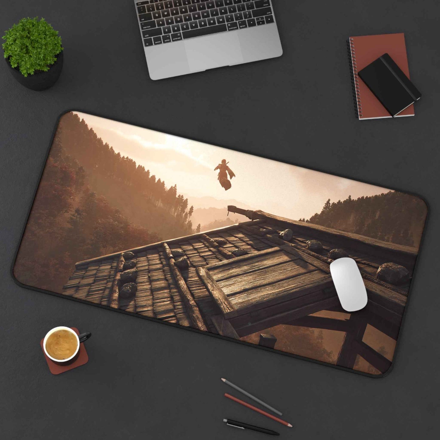 Gaming Desk Mat – Durable Non Slip Desk Pad With Hemmed Edges | Colorful Office Decor 16" × 32" Home Decor