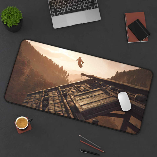 Gaming Desk Mat – Durable Non Slip Desk Pad With Hemmed Edges | Colorful Office Decor 16" × 32" Home Decor