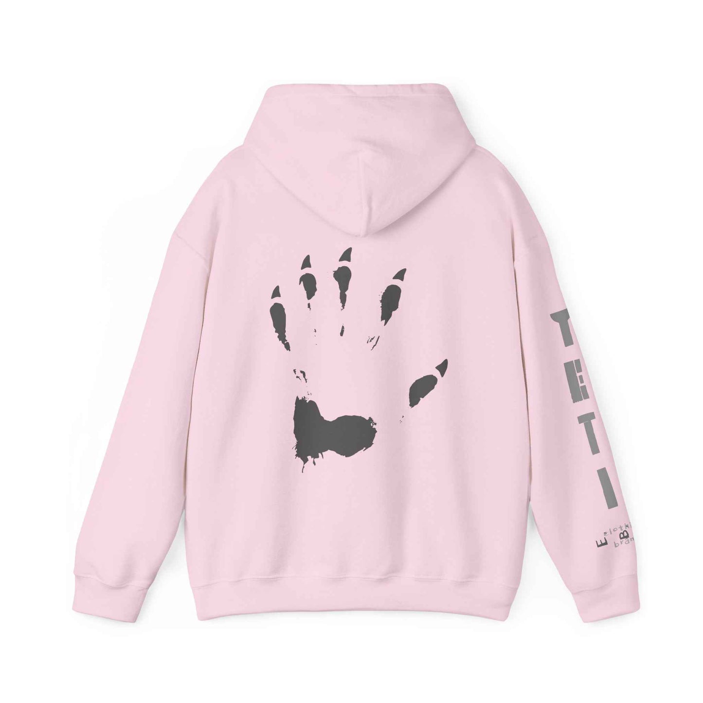 Yeti Claw Hoodie, Bigfoot Sweatshirt, Sasquatch Pullover, Cryptid Jumper, Monster Hooded Top, EBO Design Light Pink Hoodie