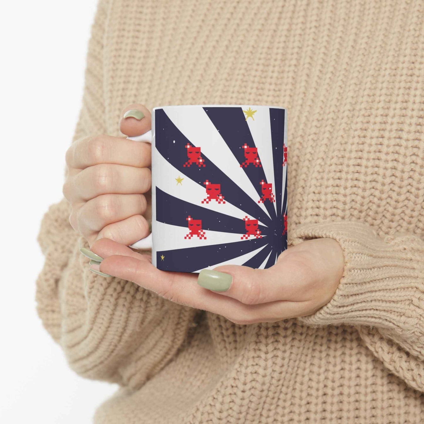 Unique Ceramic Mug - 11oz Coffee Cup | Durable White Ceramic, Microwave Safe Mug