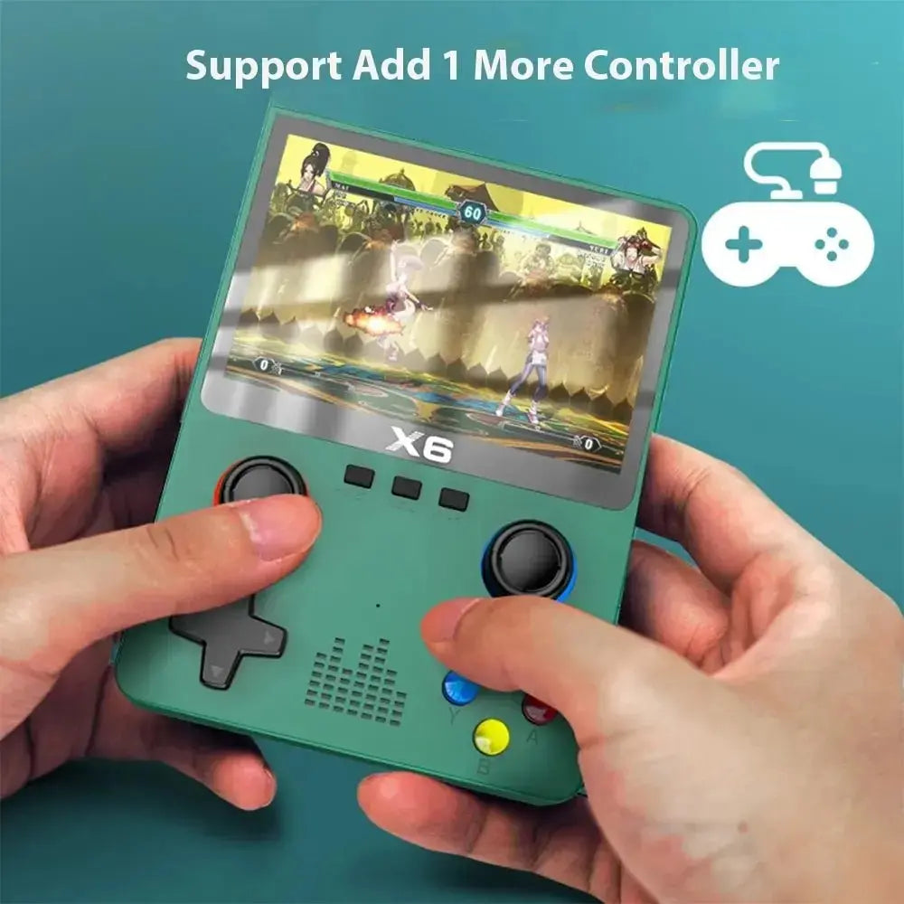 2023 New X6 3.5Inch IPS Screen Handheld Game Player Dual Joystick 11 Simulators GBA Video Game Console for Kids Gifts - Gapo Goods -