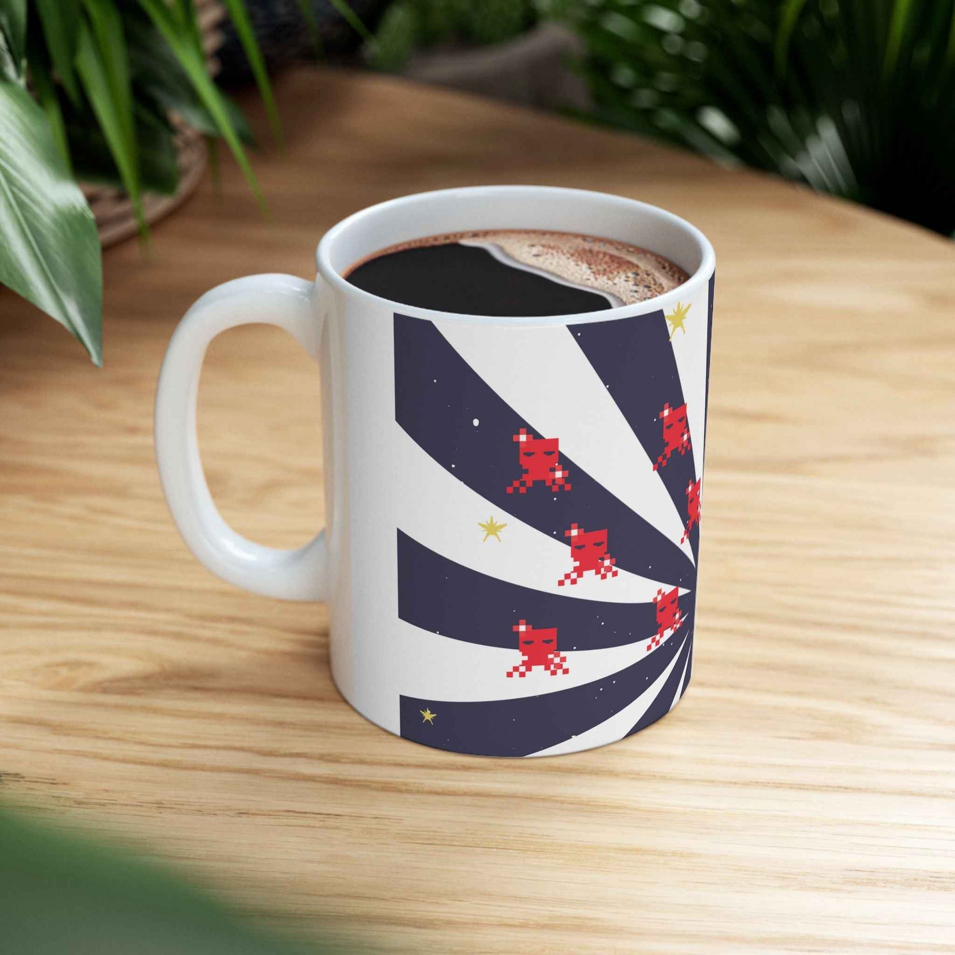 Unique Ceramic Mug - 11oz Coffee Cup | Durable White Ceramic, Microwave Safe Mug