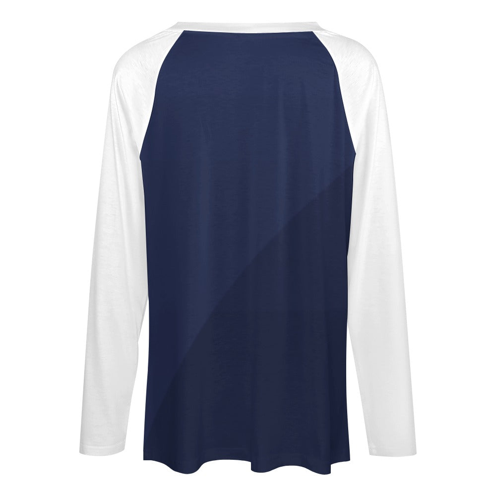 Women's Long Sleeve Tee - Loose Fit V-Neck Pullover Top | Soft Stretch Fabric Shirt