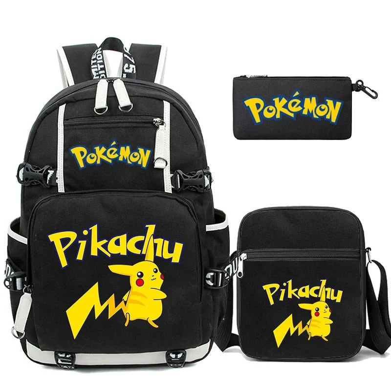 3 - Piece Set Anime Pokémon Pikachu Uzumaki Backpack - Gapo Goods -