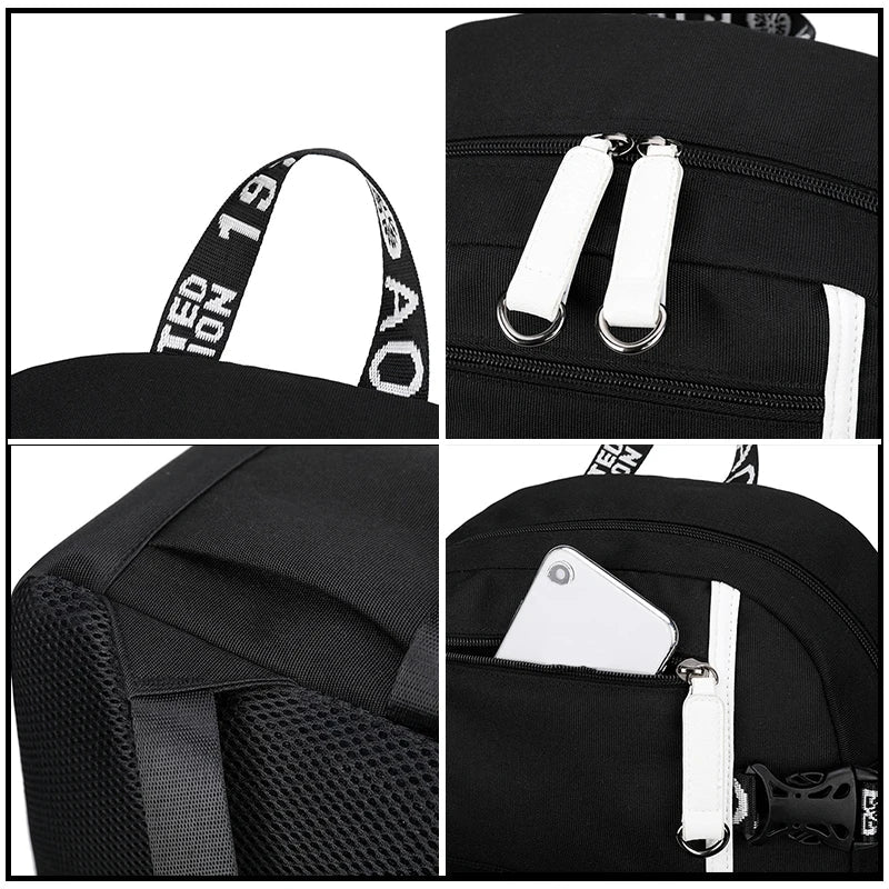 Anime Backpack Set – Durable 3-Piece Pokémon Pikachu & Uzumaki Combo Bag Backpack