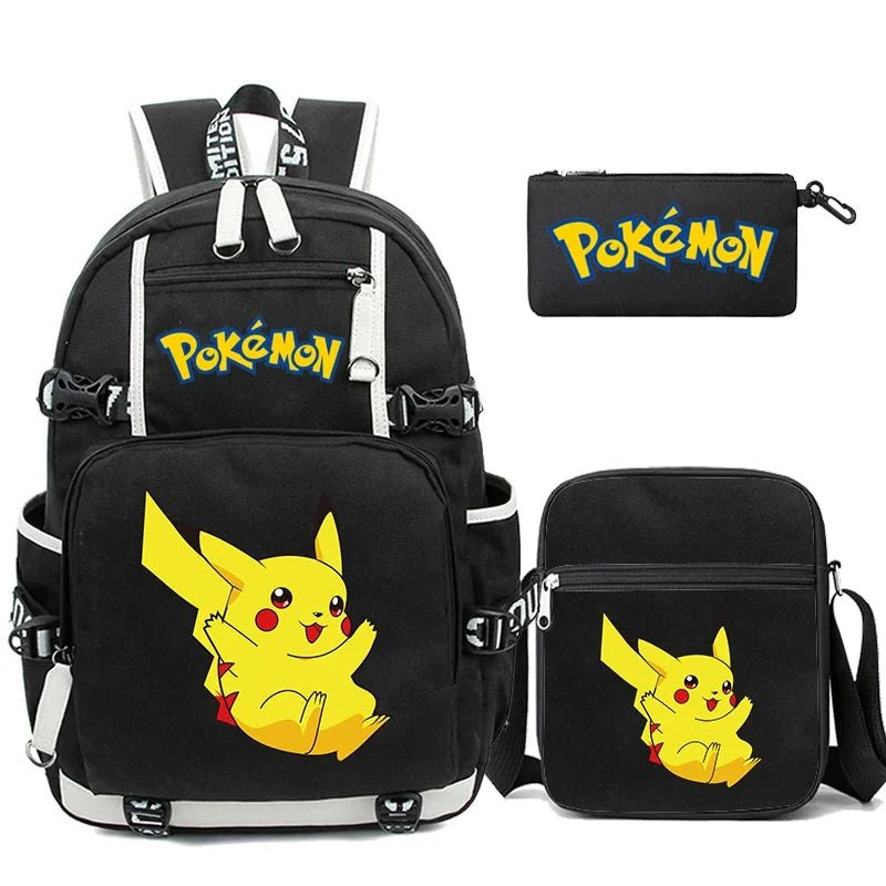 3 - Piece Set Anime Pokémon Pikachu Uzumaki Backpack - Gapo Goods -