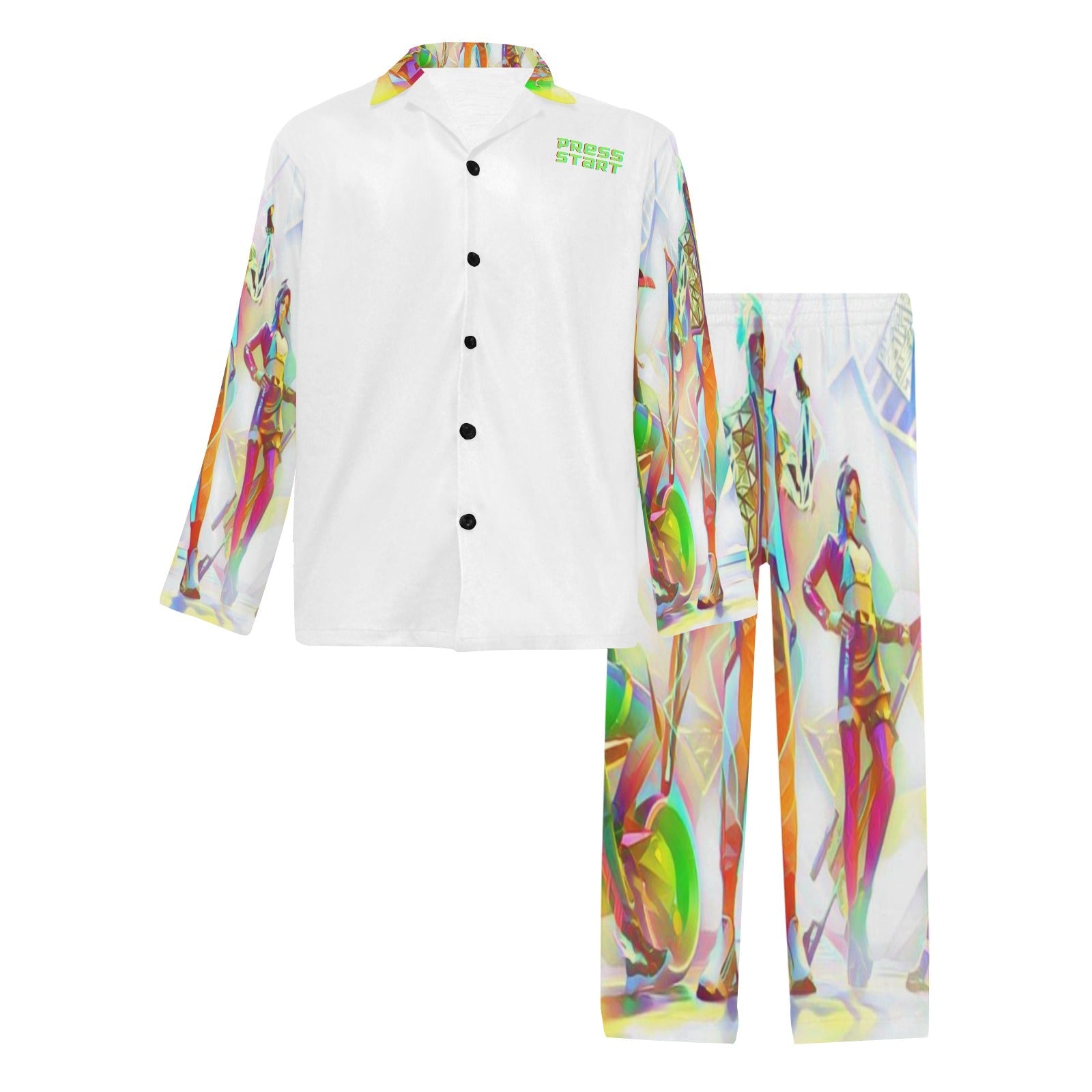 Men's V-Neck Long Pajama Set