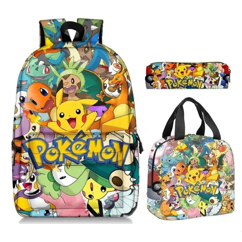 3PC - Set Pikachu Pokémon Backpack - Gapo Goods -