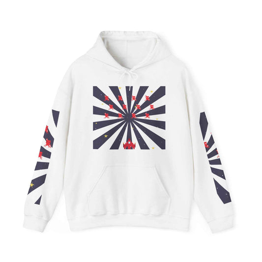 Heavy Blend Hoodie - Space Invaders Unisex Hooded Sweatshirt With Kangaroo Pocket White Hoodie