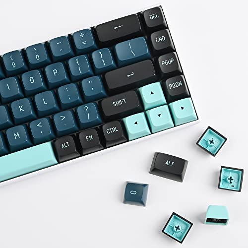 GTSP 61 Keycaps 60 Percent, Ducky One 2 Mini Keycaps for Mechanical Keyboard OEM Profile RGB PBT Keycap Set with Key Puller for Cherry MX Switches SK 61/Joker (Only keycaps) Blue