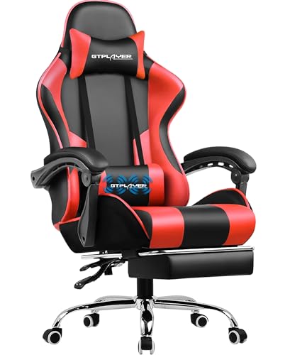 Gaming Chair With Footrest - Adjustable Computer Chair With Lumbar Support Seat & 360 Swivel Gaming Seat Gaming Accessories