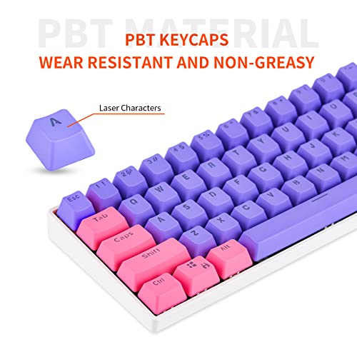 GTSP 61 Keycaps 60 Percent, Ducky One 2 Mini Keycaps for Mechanical Keyboard OEM Profile RGB PBT Keycap Set with Key Puller for Cherry MX Switches SK 61/Joker (Only keycaps) Blue