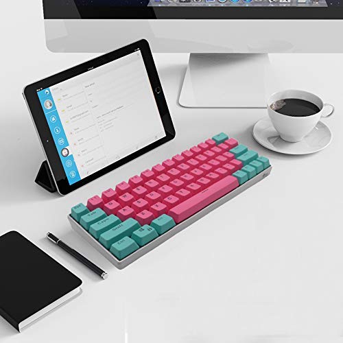 GTSP 61 Keycaps 60 Percent, Ducky One 2 Mini Keycaps for Mechanical Keyboard OEM Profile RGB PBT Keycap Set with Key Puller for Cherry MX Switches SK 61/Joker (Only keycaps) Blue