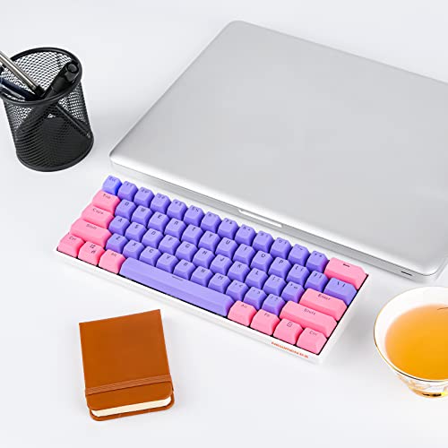 GTSP 61 Keycaps 60 Percent, Ducky One 2 Mini Keycaps for Mechanical Keyboard OEM Profile RGB PBT Keycap Set with Key Puller for Cherry MX Switches SK 61/Joker (Only keycaps) Blue