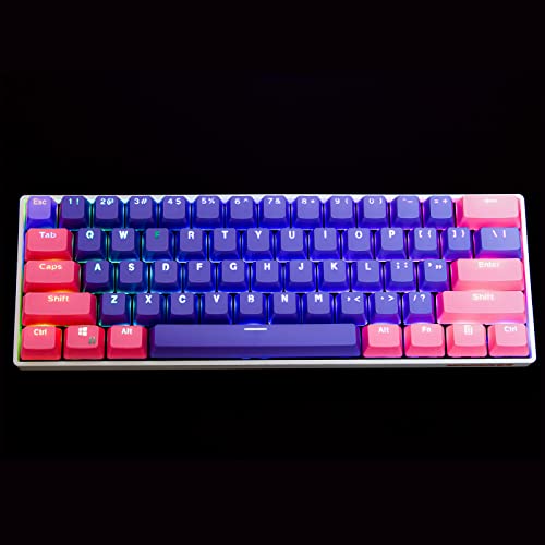 GTSP 61 Keycaps 60 Percent, Ducky One 2 Mini Keycaps for Mechanical Keyboard OEM Profile RGB PBT Keycap Set with Key Puller for Cherry MX Switches SK 61/Joker (Only keycaps) Blue