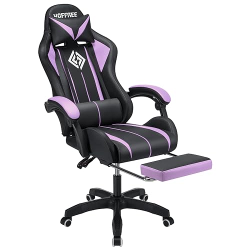 RGB Gaming Chair – Massage Gaming Chair with Bluetooth Speakers, Footrest & LED Lights Gaming Accessories