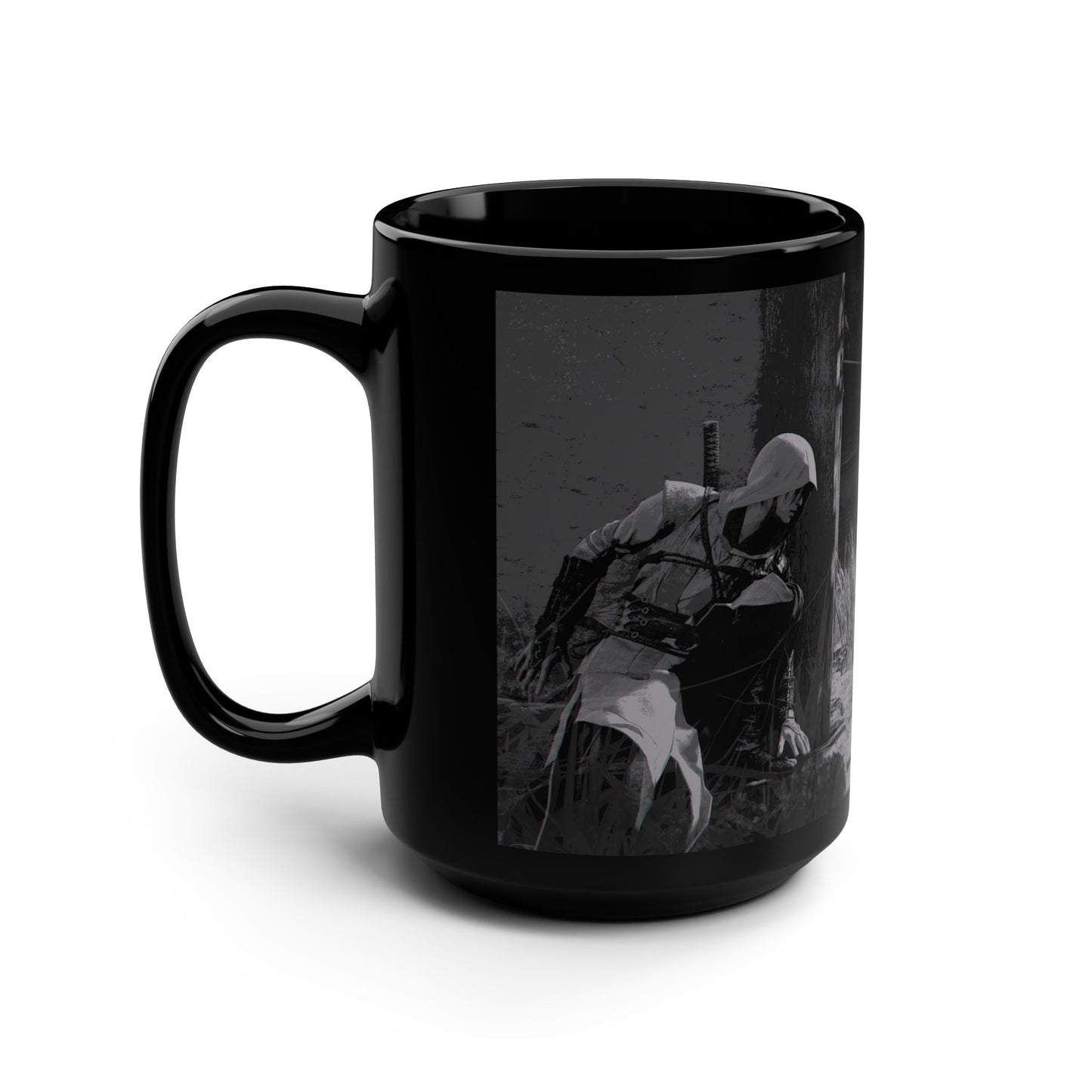 Assassin-Inspired Naoe Black Mug — 15oz