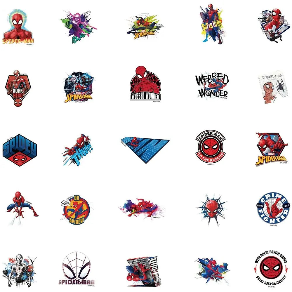 50 - Piece Spider - Man Sticker Set for Laptop Guitar Suitcase - Waterproof Decals for Kids Toys - Gapo Goods - Accessories