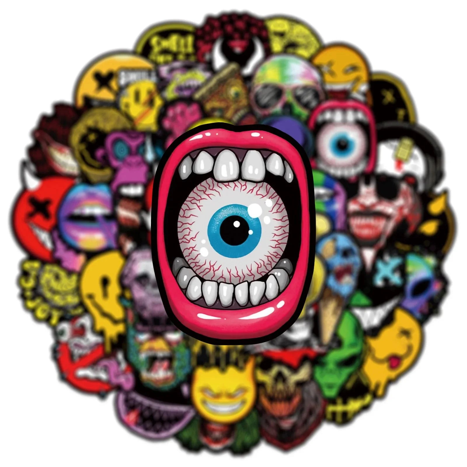 Horror Skull Stickers - 50 Piece Skull Sticker Pack | Cool Horror Decals & Anime Style Paper products