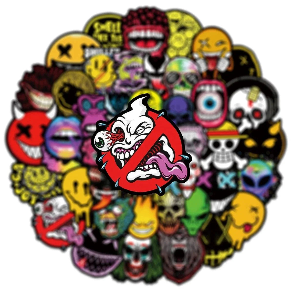 Horror Skull Stickers - 50 Piece Skull Sticker Pack | Cool Horror Decals & Anime Style Paper products