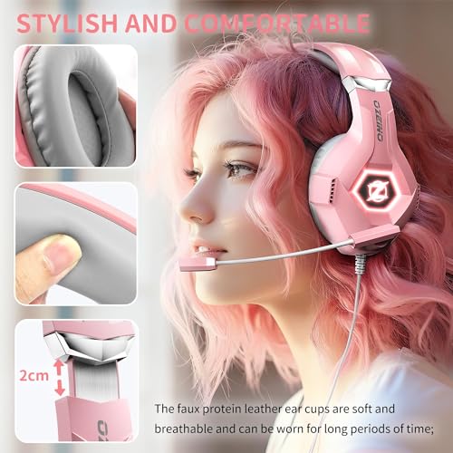 Gaming Headset PS4 Headset, Xbox Headset with 7.1 Surround Sound, Gaming Headphones with Noise Cancelling Mic RGB Light Memory Earmuffs for PC, PS5, PS4, Xbox Series X/S, Xbox one, Switch - Gapo Goods - Computer PC Gaming Accessories