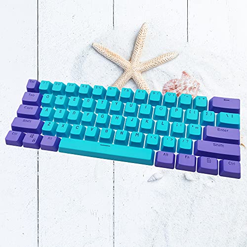 GTSP 61 Keycaps 60 Percent, Ducky One 2 Mini Keycaps for Mechanical Keyboard OEM Profile RGB PBT Keycap Set with Key Puller for Cherry MX Switches SK 61/Joker (Only keycaps) Blue