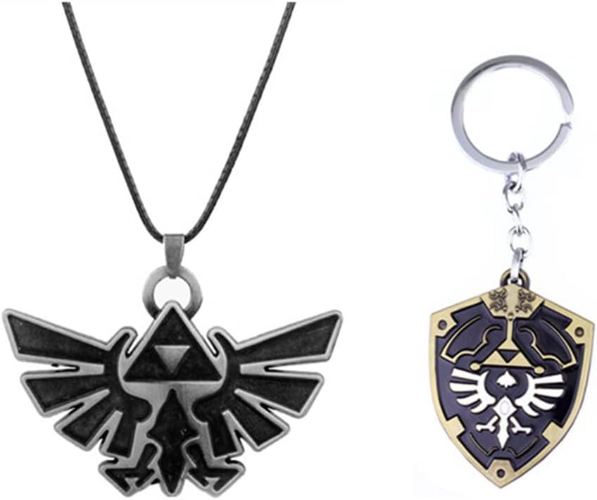 Legend of Zelda Necklace - Triforce Pendant Gift Black Chain Jewelry Set Default Title Jewelry