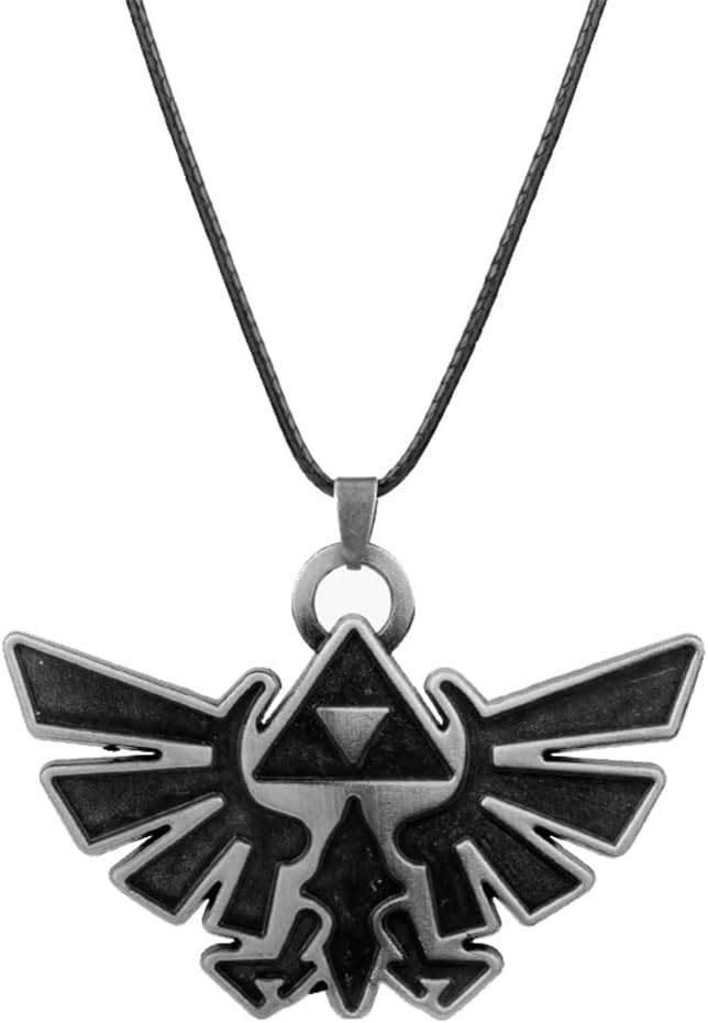Legend of Zelda Necklace - Triforce Pendant Gift Black Chain Jewelry Set Jewelry