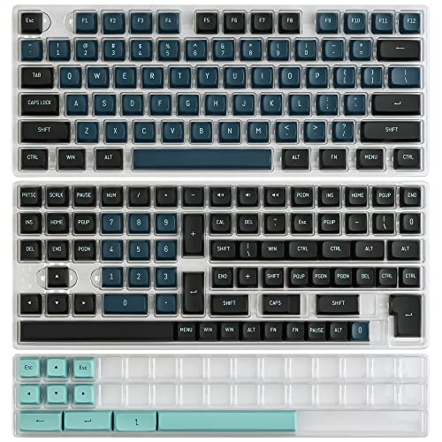 GTSP 61 Keycaps 60 Percent, Ducky One 2 Mini Keycaps for Mechanical Keyboard OEM Profile RGB PBT Keycap Set with Key Puller for Cherry MX Switches SK 61/Joker (Only keycaps) Blue