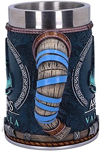 Assassin's Creed Tankard – Officially Licensed Valhalla Viking Resin Mug with Stainless Steel