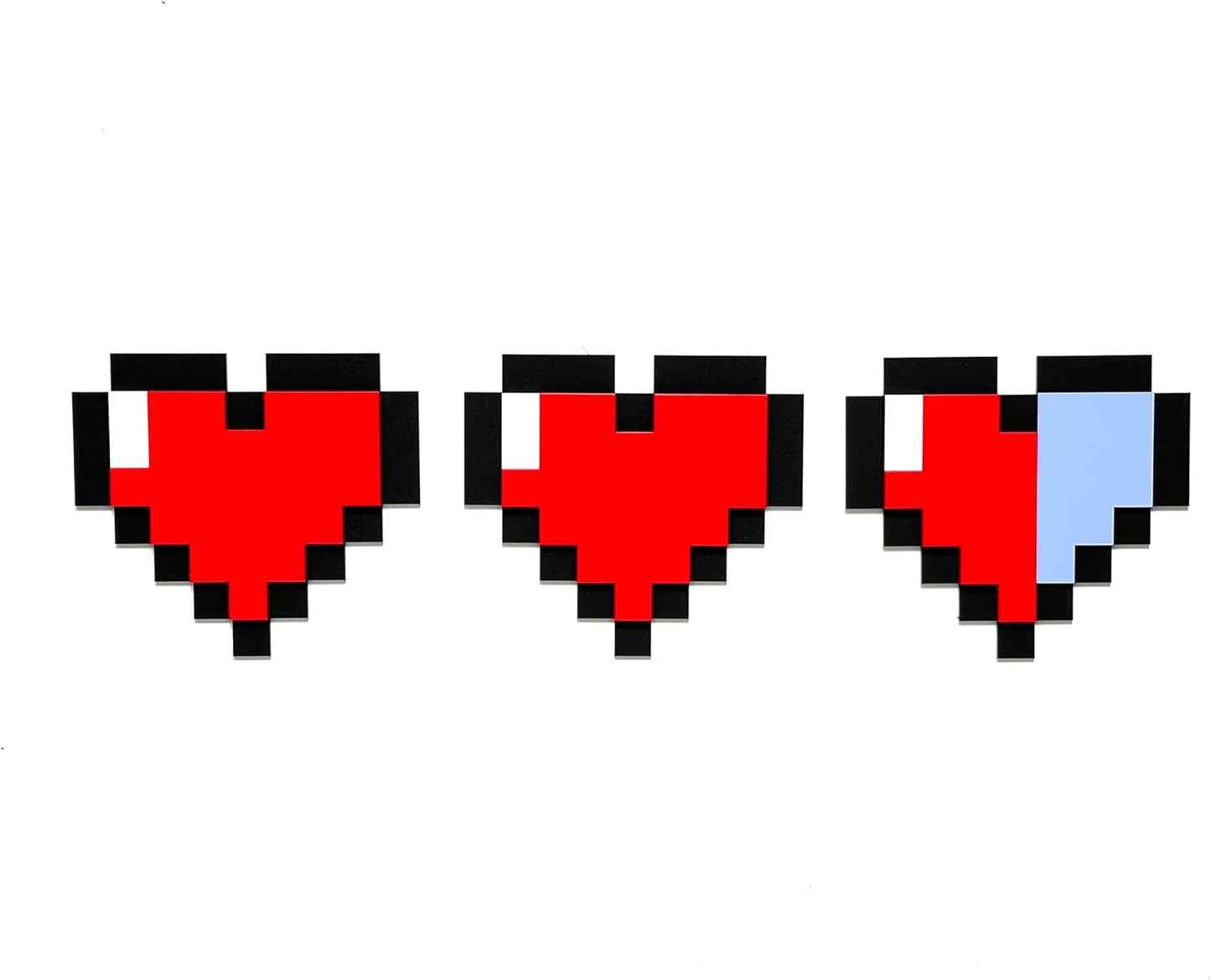 Pixel Heart Decor β Retro Gaming Gifts | 8-Bit Pixel Hearts Wall Art for Gamer Rooms Home Decor