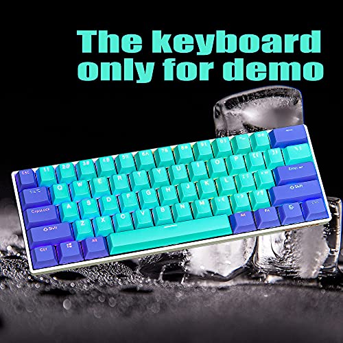 GTSP 61 Keycaps 60 Percent, Ducky One 2 Mini Keycaps for Mechanical Keyboard OEM Profile RGB PBT Keycap Set with Key Puller for Cherry MX Switches SK 61/Joker (Only keycaps) Blue