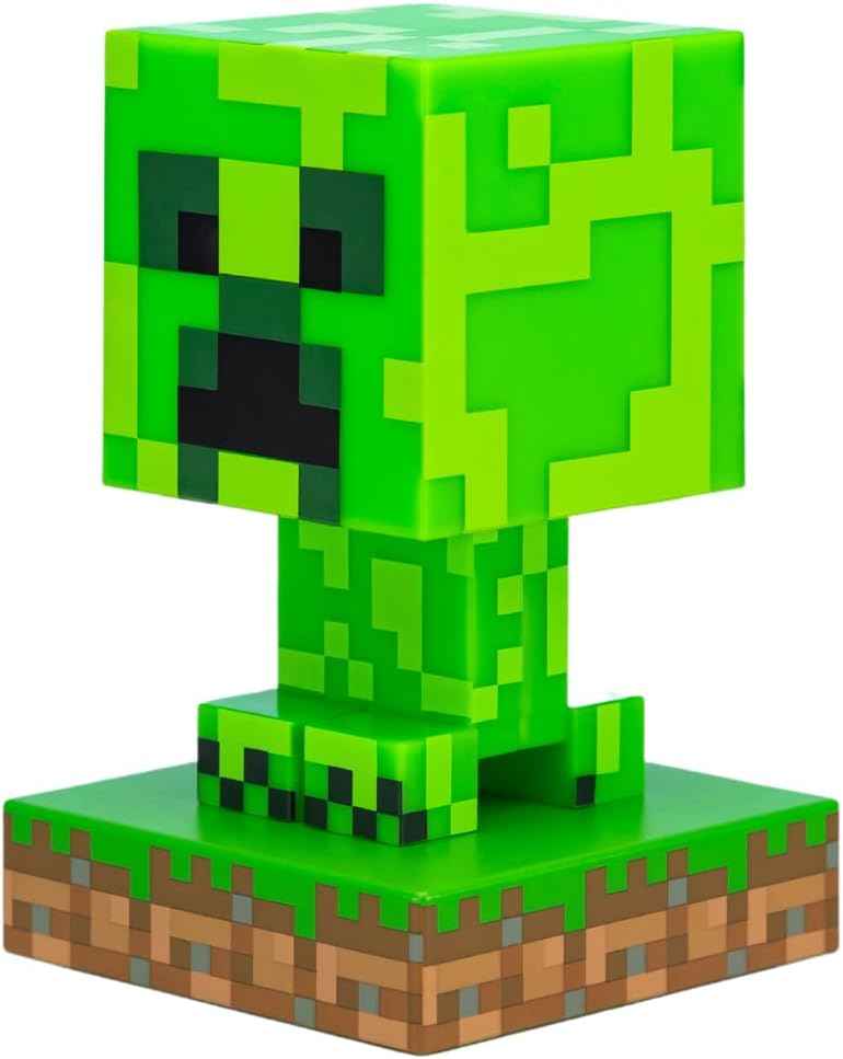 Paladone Minecraft Creeper Light, 3D Lamp - Officially Licensed Night Light - 12 cm Tall, Battery Powered, Gaming Room and Bedroom Decor for Minecraft Gamers