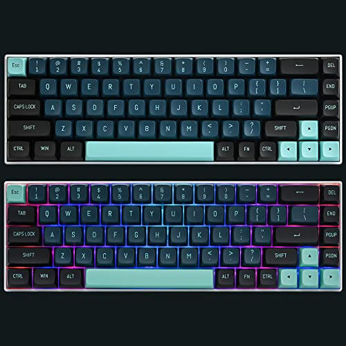GTSP 61 Keycaps 60 Percent, Ducky One 2 Mini Keycaps for Mechanical Keyboard OEM Profile RGB PBT Keycap Set with Key Puller for Cherry MX Switches SK 61/Joker (Only keycaps) Blue