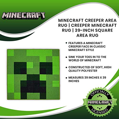 Minecraft Area Rug TNT Block Decorations Merch Video Game Decorations TNT Decorations | 39-Inch Square Area Rug