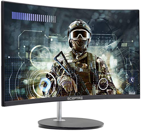 Sceptre Curved 24 - inch Gaming Monitor 1080p R1500 98% sRGB HDMI x2 VGA Build - in Speakers, VESA Wall Mount Machine Black (C248W - 1920RN Series) - Gapo Goods -