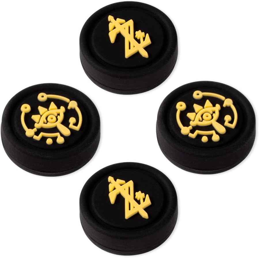 PERFECTSIGHT Switch Thumb Grips, Cute Joystick Caps for Nintendo Switch Lite/Switch OLED, 4 PCS Kawaii Thumbstick Cover Analog Stick Button Cover for NS Joycon Controller (Black Z Eyes)