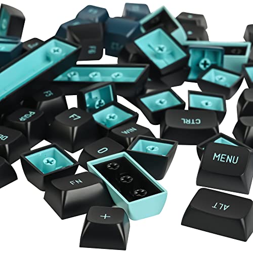 GTSP 61 Keycaps 60 Percent, Ducky One 2 Mini Keycaps for Mechanical Keyboard OEM Profile RGB PBT Keycap Set with Key Puller for Cherry MX Switches SK 61/Joker (Only keycaps) Blue