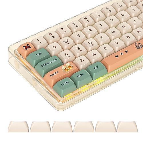 GTSP 61 Keycaps 60 Percent, Ducky One 2 Mini Keycaps for Mechanical Keyboard OEM Profile RGB PBT Keycap Set with Key Puller for Cherry MX Switches SK 61/Joker (Only keycaps) Blue