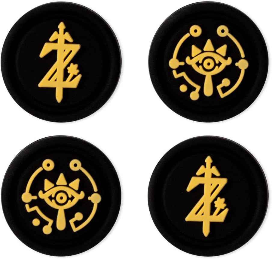PERFECTSIGHT Switch Thumb Grips, Cute Joystick Caps for Nintendo Switch Lite/Switch OLED, 4 PCS Kawaii Thumbstick Cover Analog Stick Button Cover for NS Joycon Controller (Black Z Eyes)