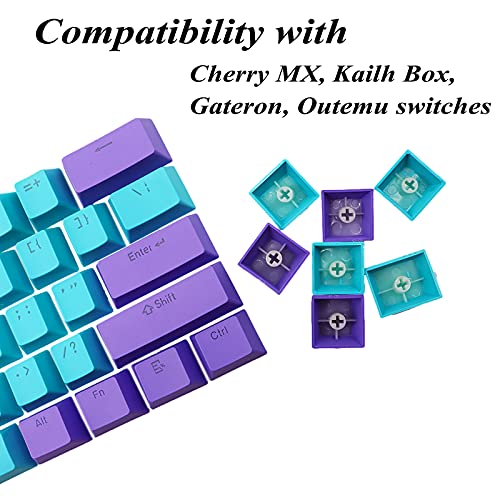 GTSP 61 Keycaps 60 Percent, Ducky One 2 Mini Keycaps for Mechanical Keyboard OEM Profile RGB PBT Keycap Set with Key Puller for Cherry MX Switches SK 61/Joker (Only keycaps) Blue