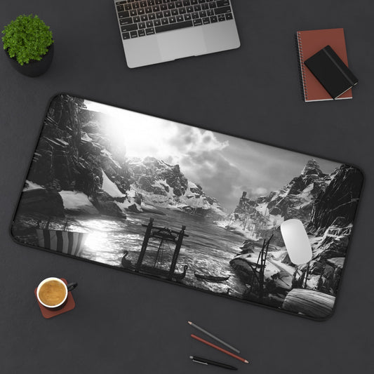 Gaming Desk Mat – Large Viking Desk Mat with Non Slip Surface & Durable Edges 16" × 32" Mousepad
