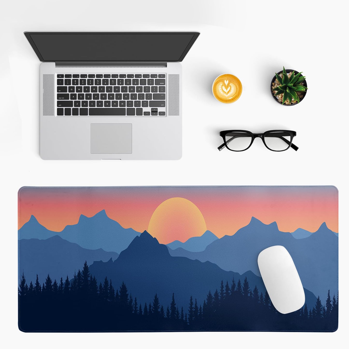 Japanese Gaming Mouse Pad Abstract Black Mouse Pad 31.5x11.8 Inch Black Sea Wave Texture Non-Slip Rubber Base Large Ocean Mousepad Stitched Edges Keyboard Mouse Mat Desk Pad for Office and Home